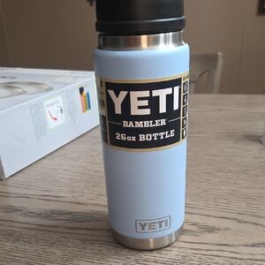 Yeti Rambler 26oz Bottle - Powder Blue with Silver Accents